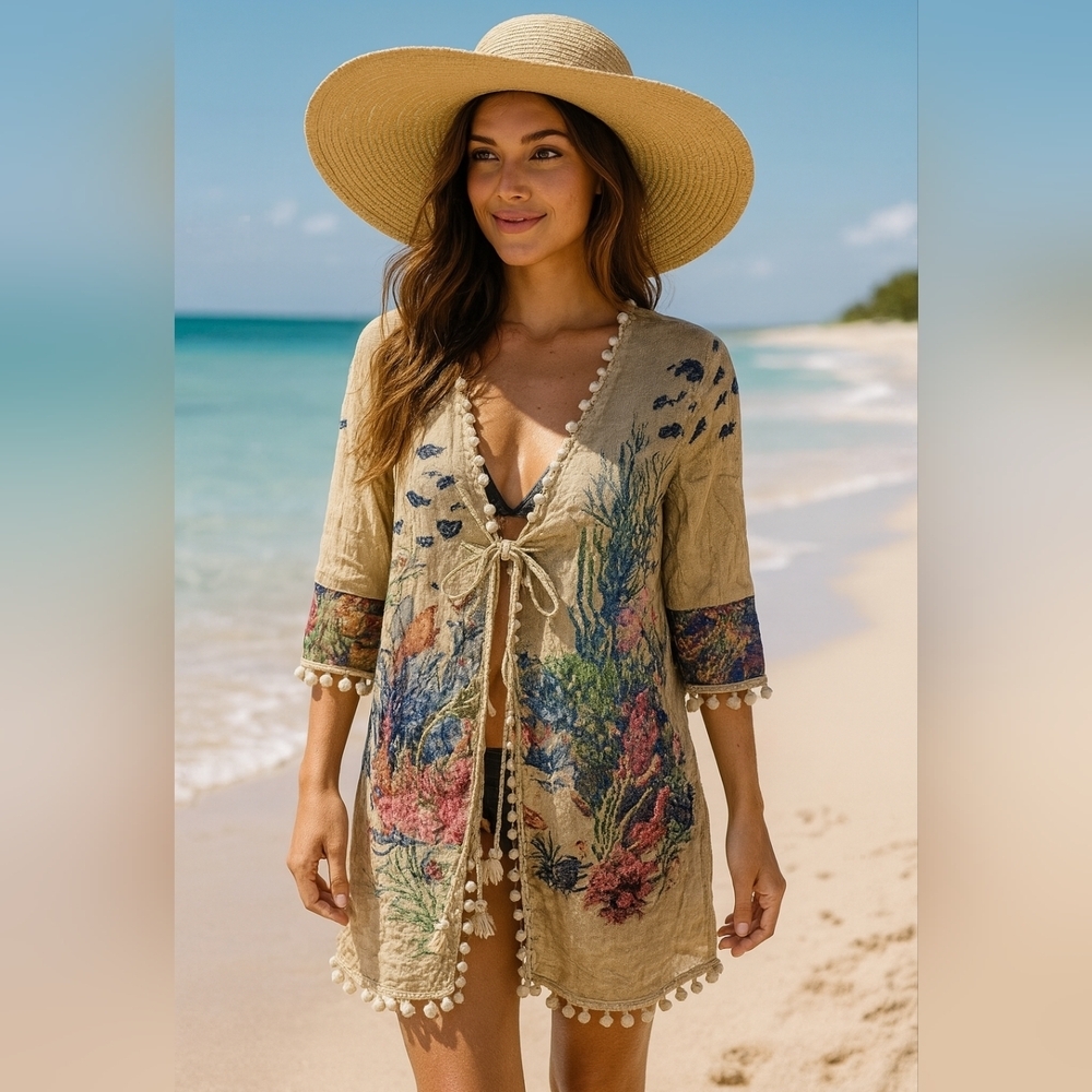 Raga pom pom tropical Beach Cover Up